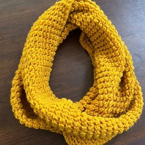 Hand Crochet Yellow Infinity Scarf